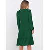 image:imageANRABESS Womens Long Sleeve Midi Dresses  V Neck Swing Tiered Dress Beach Vacation Work Business Casual 2026 Fall Summer Flowy OutfitForest Green