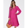 image:imageANRABESS Womens Long Sleeve Midi Dresses  V Neck Swing Tiered Dress Beach Vacation Work Business Casual 2026 Fall Summer Flowy OutfitHot Pink