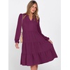image:imageANRABESS Womens Long Sleeve Midi Dresses  V Neck Swing Tiered Dress Beach Vacation Work Business Casual 2026 Fall Summer Flowy OutfitPurple Red