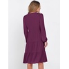 image:imageANRABESS Womens Long Sleeve Midi Dresses  V Neck Swing Tiered Dress Beach Vacation Work Business Casual 2026 Fall Summer Flowy OutfitPurple Red