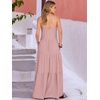 image:imageANRABESS Womens Maxi Dress 2026 Summer Casual Sleeveless Spaghetti Strap Boho Sundress Flowy Tiered Beach Vacation Long DressBright Pink