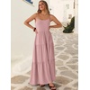 image:imageANRABESS Womens Maxi Dress 2026 Summer Casual Sleeveless Spaghetti Strap Boho Sundress Flowy Tiered Beach Vacation Long DressBright Pink