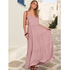 image:imageANRABESS Womens Maxi Dress 2026 Summer Casual Sleeveless Spaghetti Strap Boho Sundress Flowy Tiered Beach Vacation Long DressBright Pink