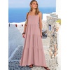 image:imageANRABESS Womens Maxi Dress 2026 Summer Casual Sleeveless Spaghetti Strap Boho Sundress Flowy Tiered Beach Vacation Long DressBright Pink