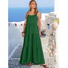image:imageANRABESS Womens Maxi Dress 2026 Summer Casual Sleeveless Spaghetti Strap Boho Sundress Flowy Tiered Beach Vacation Long DressForest Green