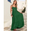 image:imageANRABESS Womens Maxi Dress 2026 Summer Casual Sleeveless Spaghetti Strap Boho Sundress Flowy Tiered Beach Vacation Long DressForest Green