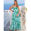 image:imageANRABESS Womens Maxi Dress 2026 Summer Casual Sleeveless Spaghetti Strap Boho Sundress Flowy Tiered Beach Vacation Long DressGreen Floral