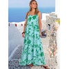 image:imageANRABESS Womens Maxi Dress 2026 Summer Casual Sleeveless Spaghetti Strap Boho Sundress Flowy Tiered Beach Vacation Long DressGreen Floral