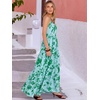 image:imageANRABESS Womens Maxi Dress 2026 Summer Casual Sleeveless Spaghetti Strap Boho Sundress Flowy Tiered Beach Vacation Long DressGreen Floral