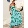 image:imageANRABESS Womens Maxi Dress 2026 Summer Casual Sleeveless Spaghetti Strap Boho Sundress Flowy Tiered Beach Vacation Long DressGreen Floral