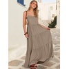 image:imageANRABESS Womens Maxi Dress 2026 Summer Casual Sleeveless Spaghetti Strap Boho Sundress Flowy Tiered Beach Vacation Long DressLight Camel