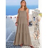 image:imageANRABESS Womens Maxi Dress 2026 Summer Casual Sleeveless Spaghetti Strap Boho Sundress Flowy Tiered Beach Vacation Long DressLight Camel