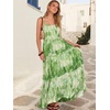 image:imageANRABESS Womens Maxi Dress 2026 Summer Casual Sleeveless Spaghetti Strap Boho Sundress Flowy Tiered Beach Vacation Long DressLight Green Printed