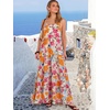 image:imageANRABESS Womens Maxi Dress 2026 Summer Casual Sleeveless Spaghetti Strap Boho Sundress Flowy Tiered Beach Vacation Long DressOrange Pink Floral