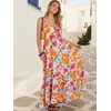 image:imageANRABESS Womens Maxi Dress 2026 Summer Casual Sleeveless Spaghetti Strap Boho Sundress Flowy Tiered Beach Vacation Long DressOrange Pink Floral