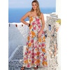 image:imageANRABESS Womens Maxi Dress 2026 Summer Casual Sleeveless Spaghetti Strap Boho Sundress Flowy Tiered Beach Vacation Long DressOrange Pink Floral