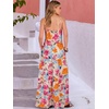 image:imageANRABESS Womens Maxi Dress 2026 Summer Casual Sleeveless Spaghetti Strap Boho Sundress Flowy Tiered Beach Vacation Long DressOrange Pink Floral