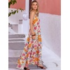 image:imageANRABESS Womens Maxi Dress 2026 Summer Casual Sleeveless Spaghetti Strap Boho Sundress Flowy Tiered Beach Vacation Long DressOrange Pink Floral