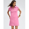 image:imageANRABESS Womens Summer Casual Half Zip Cap Sleeve Trendy WrinkleFree Tshirt Dress 2026 Spring Beach Vacation Short DressesPink