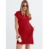 image:imageANRABESS Womens Summer Casual Half Zip Cap Sleeve Trendy WrinkleFree Tshirt Dress 2026 Spring Beach Vacation Short DressesRed