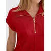 image:imageANRABESS Womens Summer Casual Half Zip Cap Sleeve Trendy WrinkleFree Tshirt Dress 2026 Spring Beach Vacation Short DressesRed