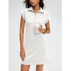 image:imageANRABESS Womens Summer Casual Half Zip Cap Sleeve Trendy WrinkleFree Tshirt Dress 2026 Spring Beach Vacation Short DressesWhite