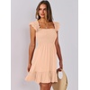 image:imageANRABESS Womens Summer Casual Sleeveless Square Neck Dress 2026 Smocked Ruffle Backless Boho Beach Cute Teen Short SundressApricot