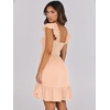 image:imageANRABESS Womens Summer Casual Sleeveless Square Neck Dress 2026 Smocked Ruffle Backless Boho Beach Cute Teen Short SundressApricot