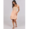 image:imageANRABESS Womens Summer Casual Sleeveless Square Neck Dress 2026 Smocked Ruffle Backless Boho Beach Cute Teen Short SundressApricot