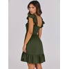 image:imageANRABESS Womens Summer Casual Sleeveless Square Neck Dress 2026 Smocked Ruffle Backless Boho Beach Cute Teen Short SundressArmy Green