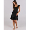 image:imageANRABESS Womens Summer Casual Sleeveless Square Neck Dress 2026 Smocked Ruffle Backless Boho Beach Cute Teen Short SundressBlack
