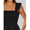 image:imageANRABESS Womens Summer Casual Sleeveless Square Neck Dress 2026 Smocked Ruffle Backless Boho Beach Cute Teen Short SundressBlack