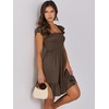 image:imageANRABESS Womens Summer Casual Sleeveless Square Neck Dress 2026 Smocked Ruffle Backless Boho Beach Cute Teen Short SundressCoffee