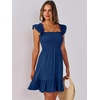 image:imageANRABESS Womens Summer Casual Sleeveless Square Neck Dress 2026 Smocked Ruffle Backless Boho Beach Cute Teen Short SundressDark Sea Blue