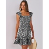 image:imageANRABESS Womens Summer Casual Sleeveless Square Neck Dress 2026 Smocked Ruffle Backless Boho Beach Cute Teen Short SundressFloral Black White