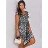 image:imageANRABESS Womens Summer Casual Sleeveless Square Neck Dress 2026 Smocked Ruffle Backless Boho Beach Cute Teen Short SundressFloral Black White