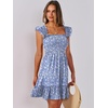 image:imageANRABESS Womens Summer Casual Sleeveless Square Neck Dress 2026 Smocked Ruffle Backless Boho Beach Cute Teen Short SundressFloral Blue White