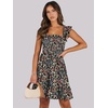 image:imageANRABESS Womens Summer Casual Sleeveless Square Neck Dress 2026 Smocked Ruffle Backless Boho Beach Cute Teen Short SundressFloral Colorful Black