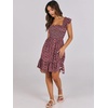 image:imageANRABESS Womens Summer Casual Sleeveless Square Neck Dress 2026 Smocked Ruffle Backless Boho Beach Cute Teen Short SundressFloral Red Pink