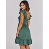 image:imageANRABESS Womens Summer Casual Sleeveless Square Neck Dress 2026 Smocked Ruffle Backless Boho Beach Cute Teen Short SundressGrass Green