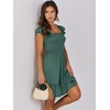 image:imageANRABESS Womens Summer Casual Sleeveless Square Neck Dress 2026 Smocked Ruffle Backless Boho Beach Cute Teen Short SundressGrass Green