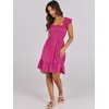 image:imageANRABESS Womens Summer Casual Sleeveless Square Neck Dress 2026 Smocked Ruffle Backless Boho Beach Cute Teen Short SundressHot Pink