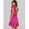 image:imageANRABESS Womens Summer Casual Sleeveless Square Neck Dress 2026 Smocked Ruffle Backless Boho Beach Cute Teen Short SundressHot Pink