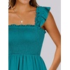 image:imageANRABESS Womens Summer Casual Sleeveless Square Neck Dress 2026 Smocked Ruffle Backless Boho Beach Cute Teen Short SundressLake Green