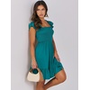 image:imageANRABESS Womens Summer Casual Sleeveless Square Neck Dress 2026 Smocked Ruffle Backless Boho Beach Cute Teen Short SundressLake Green