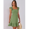 image:imageANRABESS Womens Summer Casual Sleeveless Square Neck Dress 2026 Smocked Ruffle Backless Boho Beach Cute Teen Short SundressLight Green