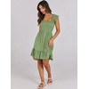 image:imageANRABESS Womens Summer Casual Sleeveless Square Neck Dress 2026 Smocked Ruffle Backless Boho Beach Cute Teen Short SundressLight Green