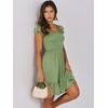 image:imageANRABESS Womens Summer Casual Sleeveless Square Neck Dress 2026 Smocked Ruffle Backless Boho Beach Cute Teen Short SundressLight Green