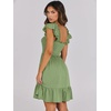 image:imageANRABESS Womens Summer Casual Sleeveless Square Neck Dress 2026 Smocked Ruffle Backless Boho Beach Cute Teen Short SundressLight Green