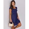 image:imageANRABESS Womens Summer Casual Sleeveless Square Neck Dress 2026 Smocked Ruffle Backless Boho Beach Cute Teen Short SundressNavy Blue